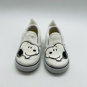 Vans Kids Sneakers - White with Snoopy Design Size 4 Toddler